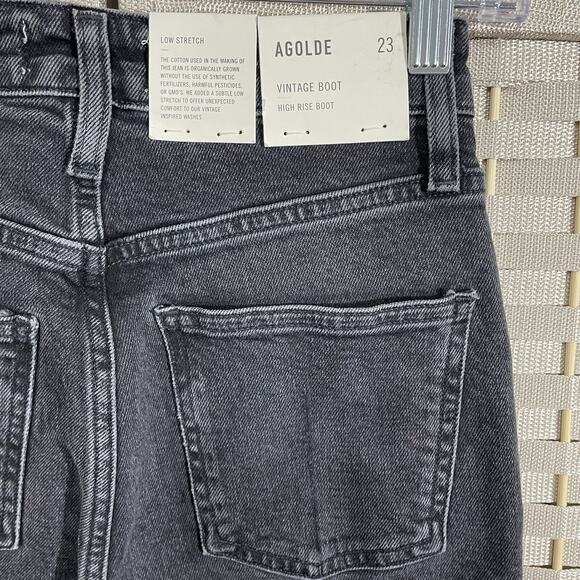 Agolde VINTAGE HIGH RISE BOOT Women’s Size 23 Black TECHNIQUE Wash NEW Tiny Flaw - Picture 5 of 10